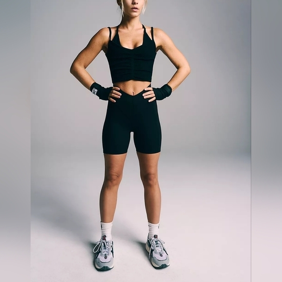 NWOT Free People Line Call Bike Shorts in Black - Picture 4 of 10